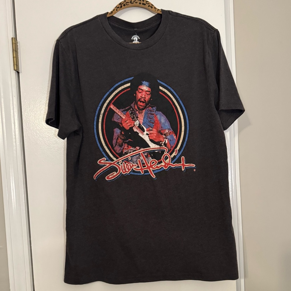 Black Graphic T-Shirt Jimi  Hendrix men’s tour shirt rock concert festival